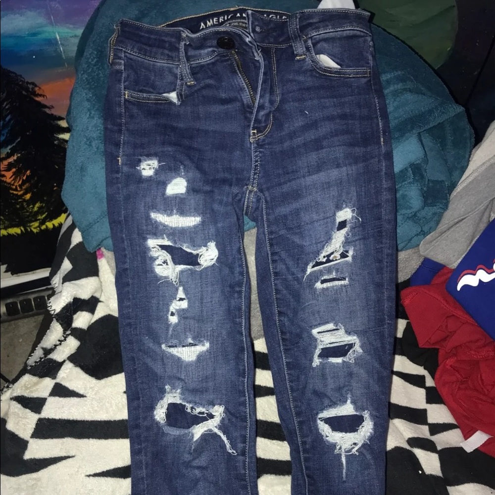 AE ripped jeans size 0